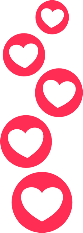 Social media hearts